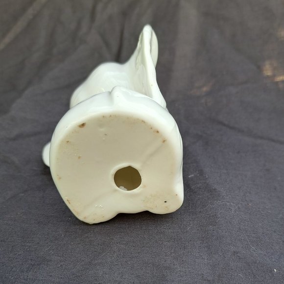Vintage Ceramic White Elephant with Red Bow earring and ring holder - Picture 2 of 4